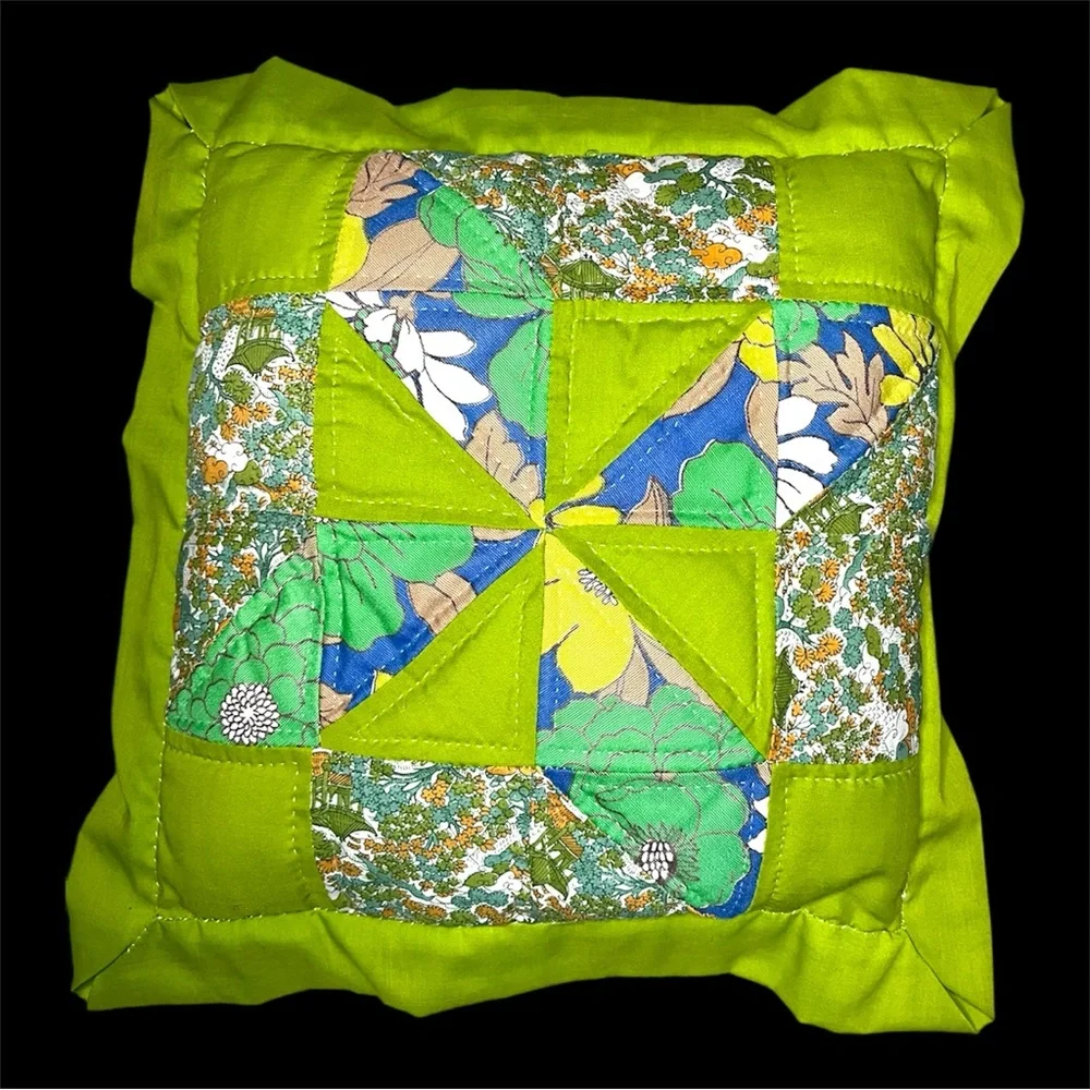 Vibrant Patchwork Throw Pillow